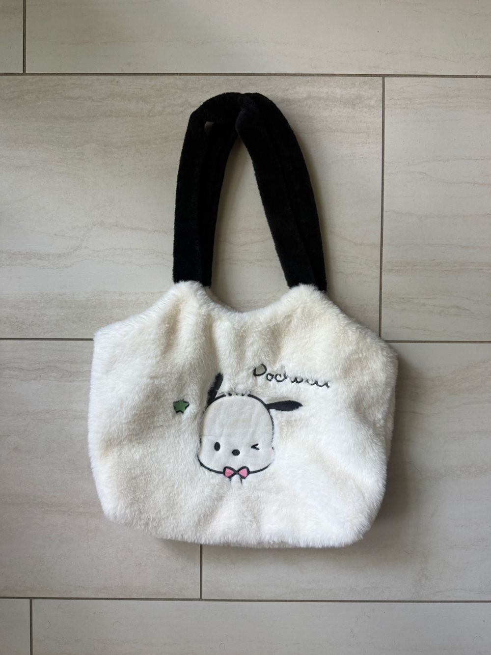 Plush pochacco shoulder/tote bag